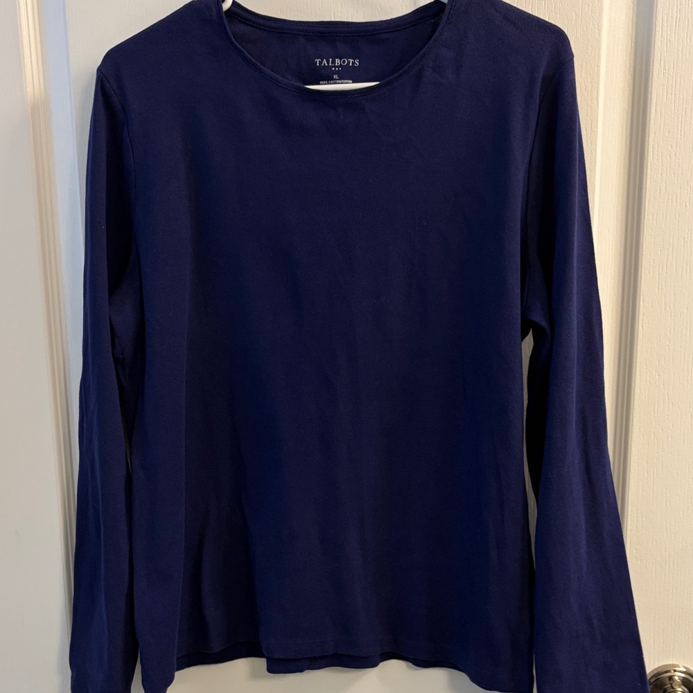 Talbots Navy Blue Long Sleeve Shirt - Picture 3 of 3